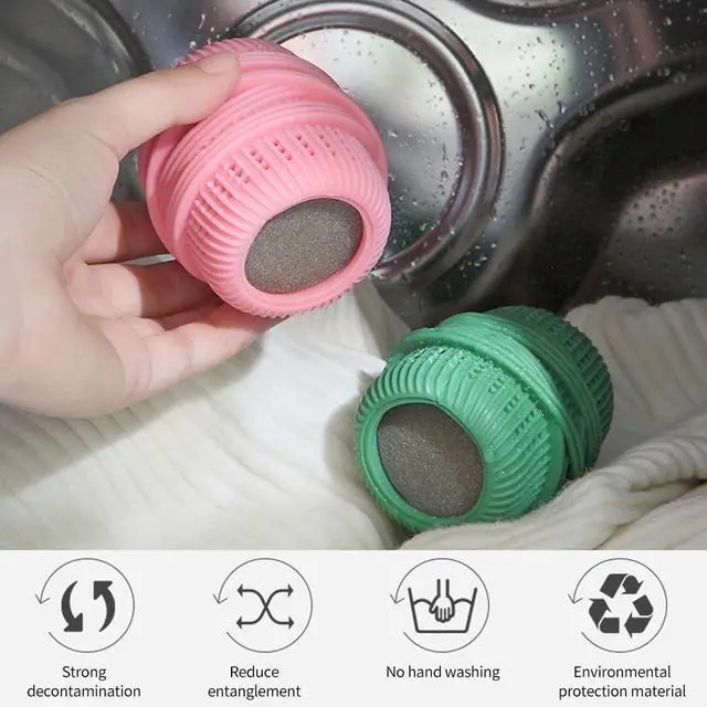 Alt view image 7 of 7 - 3pcs/Set Washing Machine Laundry Ball, Fabric Softener Dispenser, Reusable Laundry Sponge Ball for Washer, Dryer, Household Substitute
