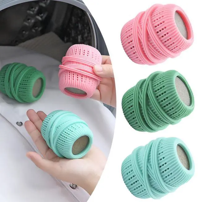 Main image of 3 Pcs Reusable Fabric Softener Dispenser Balls Laundry Dryer Balls Washing Machine Refillable Ball Substitute Softening Static Removal Household Cleaning Tools