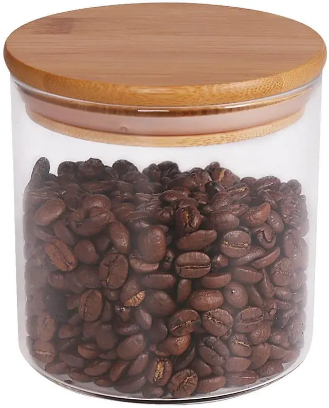 Main image of 18 Oz/550 ML Glass Jar with Lid, Clear Thickened Version Glass Storage Containers with Sealed Bamboo Lid, For Coffee, Sugar, Spices, Tea, Beans, Candy, Cookie