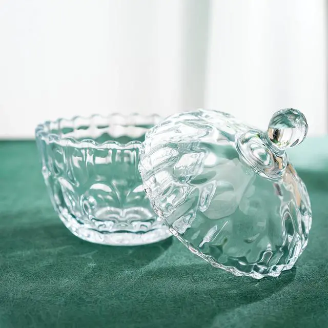 Alt view image 7 of 7 - 11.5 oz Candy Dish with Lid, Small Glass Candy & Cookie Jar