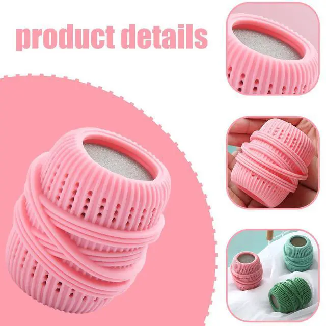 Alt view image 2 of 6 - 3 Pcs Reusable Fabric Softener Dispenser Balls Laundry Dryer Balls Washing Machine Refillable Ball Substitute Softening Static Removal Household Cleaning Tools