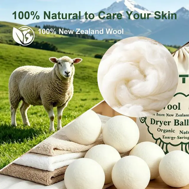 Alt view image 3 of 7 - Wool Dryer Balls XL 6-Pack, Reusable Natural Laundry Fabric Softener