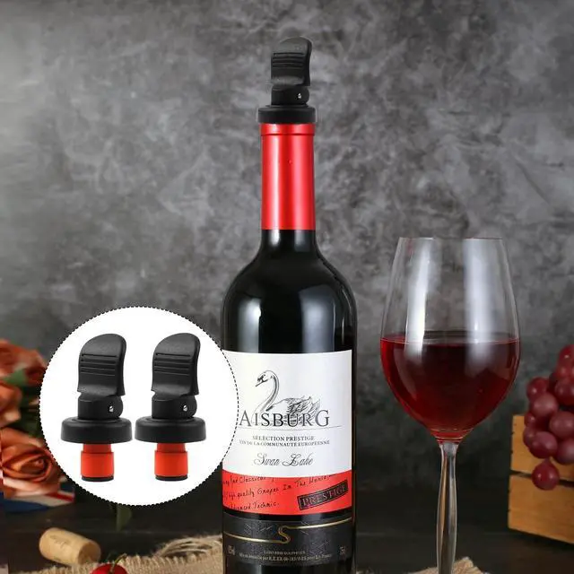 Alt view image 2 of 6 - 6PCS Wine Bottle Stoppers, Reusable Plastic Wine Corks Wine Stoppers Bottle Caps Champagne Stoppers with Airtight Seal, Keep Wine Fresh Wine Bottle Sealer Set
