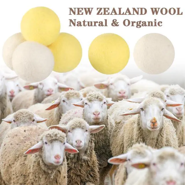 Alt view image 2 of 7 - Wool Dryer Balls XL 6 Pack Pure Organic Wool Premium Reusable Fabric Softener New Zealand Sheep Wool Ball for Dryer Natural Fabric Softener Saves Drying Time