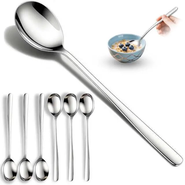 Main image of Set of 6 Premium Korean Soup Spoons, 8 Inch
