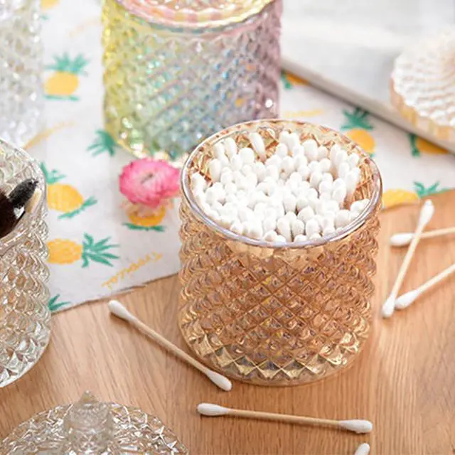 Alt view image 3 of 7 - Colorful Glass Jar With Lid,Candy Cookie Jars,Jewelry Box,Buffet Biscuit Containers Food Storage,Decorative Jar(Amber)