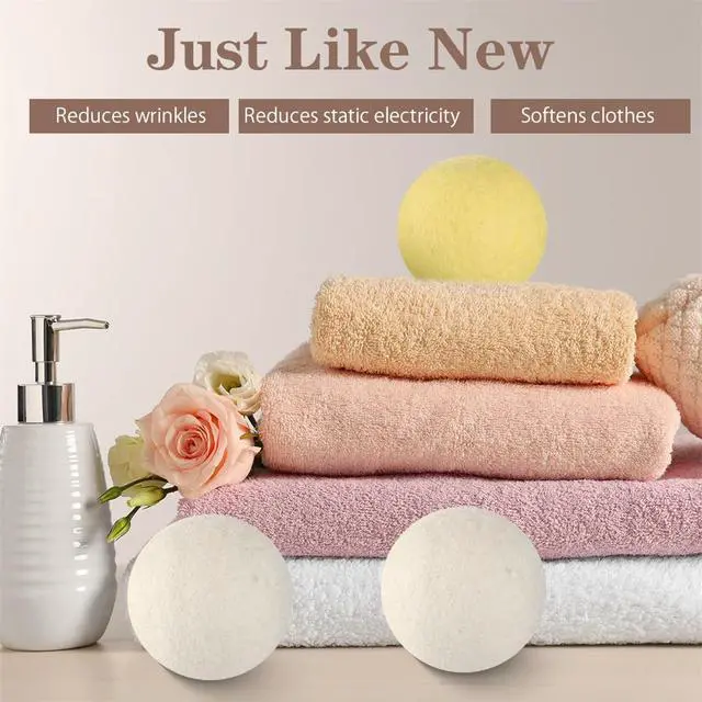Alt view image 5 of 7 - Wool Dryer Balls XL 6 Pack Pure Organic Wool Premium Reusable Fabric Softener New Zealand Sheep Wool Ball for Dryer Natural Fabric Softener Saves Drying Time