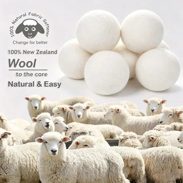 Alt view image 2 of 7 - Wool Dryer Balls XL 6-Pack, 100% New Zealand Wool Handmade