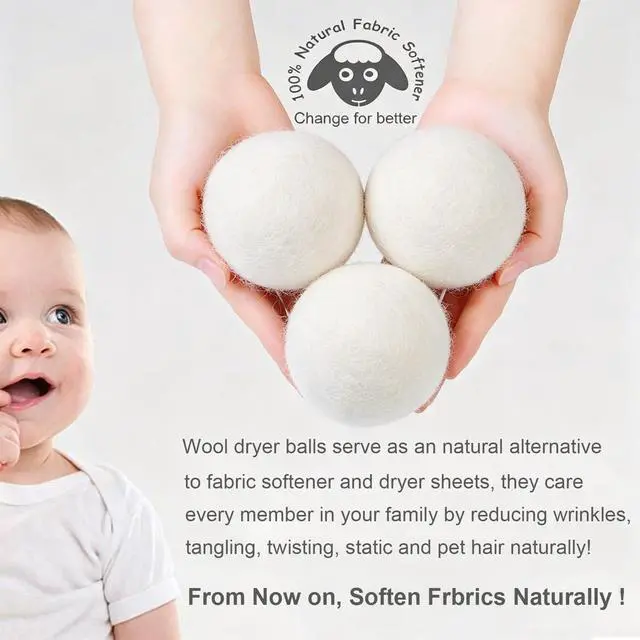 Alt view image 4 of 7 - Wool Dryer Balls XL 6-Pack, 100% New Zealand Wool Handmade