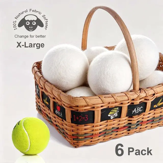 Alt view image 6 of 7 - Wool Dryer Balls XL 6-Pack, 100% New Zealand Wool Handmade