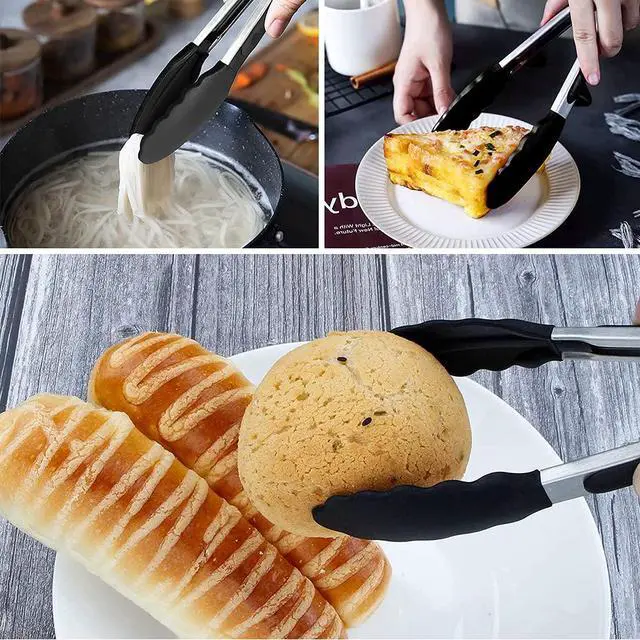 Alt view image 5 of 7 - 7 inch Mini Silicone Serving Tongs with Silicone Tips Set of 3