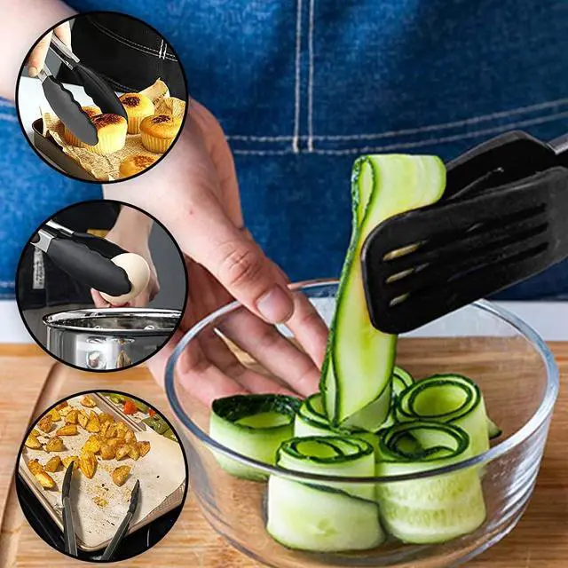 Alt view image 6 of 7 - 7 inch Mini Silicone Serving Tongs with Silicone Tips Set of 3