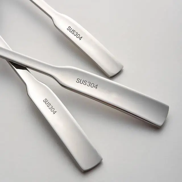 Alt view image 4 of 6 - Stainless Steel Fashion Square Head Dessert Spoons, Mirror Polished Ice Cream Spoon, Creative Stirring Snow Cone Spoon, 7.6 Inches, 4 Pack