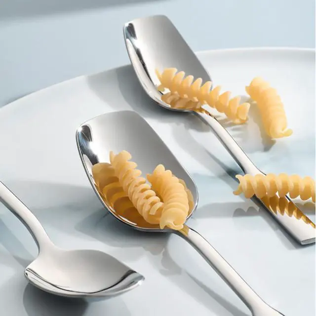 Alt view image 5 of 6 - Stainless Steel Fashion Square Head Dessert Spoons, Mirror Polished Ice Cream Spoon, Creative Stirring Snow Cone Spoon, 7.6 Inches, 4 Pack