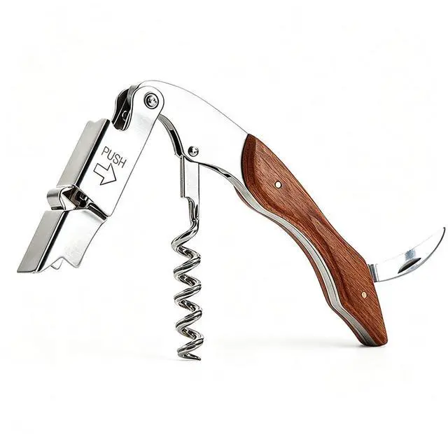 Main image of Waiter Corkscrew Wine Opener, Berglander Professional Wine Key for Servers, Hevay Duty Bartender with Foil Cutter, Manual Wine Bottle Opener, Wood Handle Comfortable, Ergonomic Grip