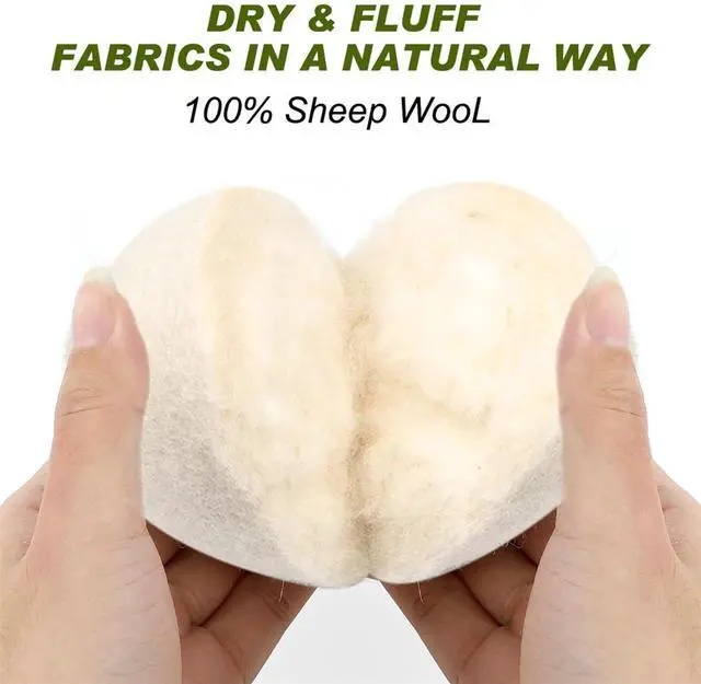 Alt view image 3 of 7 - Wool Dryer Balls Reusable Laundry Dryer Balls Natural Fabric Softener Dryer Sheets Replacement for Reducing Clothing Static and Wrinkles, Set of 6PCS