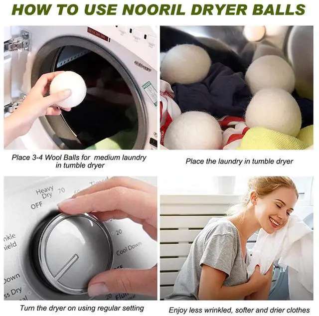 Alt view image 6 of 7 - Wool Dryer Balls Reusable Laundry Dryer Balls Natural Fabric Softener Dryer Sheets Replacement for Reducing Clothing Static and Wrinkles, Set of 6PCS