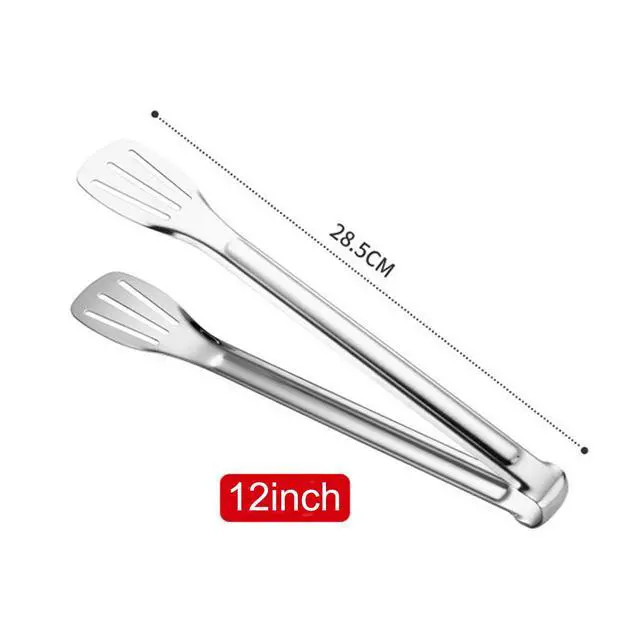 Alt view image 2 of 7 - 2 Pack Kitchen Tongs Stainless Steel Locking Cooking Barbecue Grilling Food Tongs Kitchen Clamps Sturdy High Resistant Heat Tongs (2PC (7inch and 12inch))