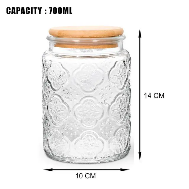 Alt view image 2 of 7 - Vintage Glass Jar with Lid, 24oz Food Storage Containers Mason Jars, 2 Pack
