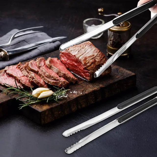 Alt view image 6 of 7 - 4 Pack Premium Stainless Steel Kitchen Tongs, Serving Tongs for Cooking