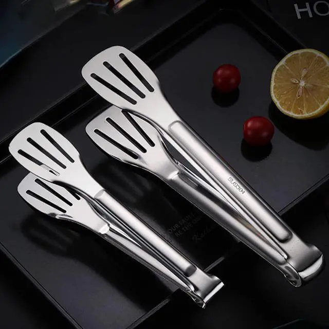 Alt view image 6 of 7 - 2 Pack Kitchen Tongs Stainless Steel Locking Cooking Barbecue Grilling Food Tongs Kitchen Clamps Sturdy High Resistant Heat Tongs (2PC (7inch and 12inch))