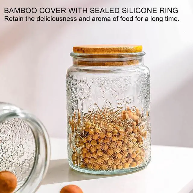 Alt view image 3 of 7 - Vintage Glass Jar with Lid, 24oz Food Storage Containers Mason Jars, 2 Pack