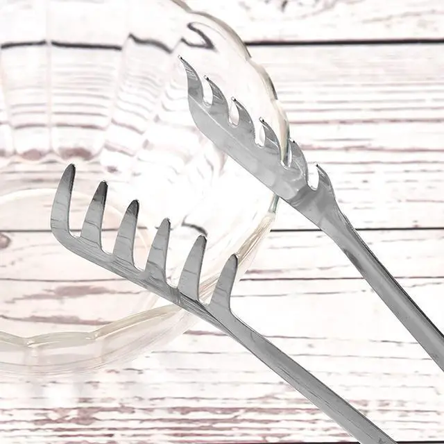 Alt view image 3 of 7 - 3 Pack Pasta Tongs Stainless Steel for Serving Pasta Utensils Claw Chicken Tongs Salad Tongs