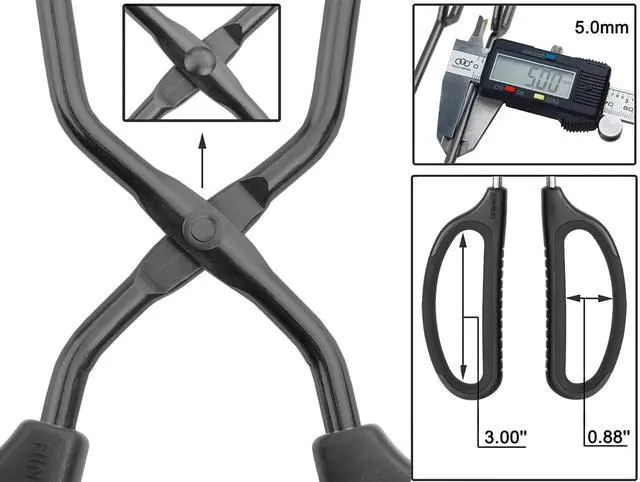 Alt view image 2 of 5 - 16" Extra Long Stainless Steel Scissor Tongs (Black)