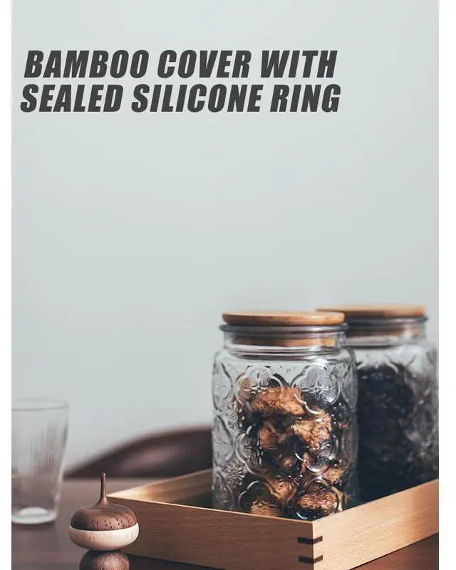 Alt view image 5 of 7 - Vintage Glass Jar with Lid, 24oz Food Storage Containers Mason Jars, 2 Pack
