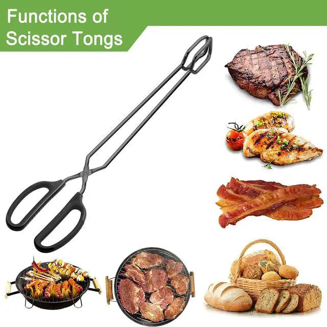 Alt view image 5 of 5 - 16" Extra Long Stainless Steel Scissor Tongs (Black)