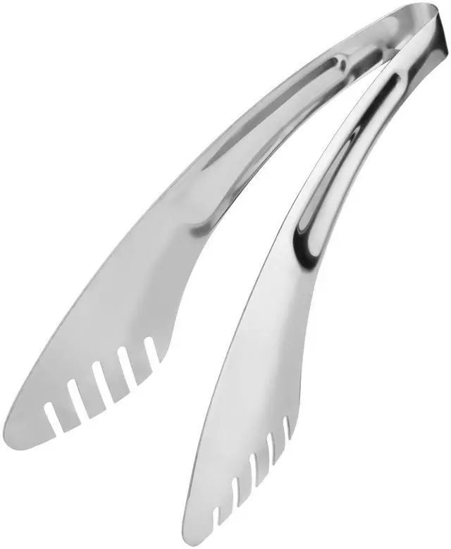 Main image of 9-Inch Salad Serving Tongs, 18/8 Stainless Steel Kitchen Cooking Tongs for Pasta Noodles BBQ Buffet | Dishwasher Safe |