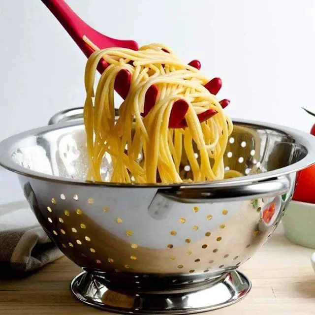 Alt view image 2 of 4 - Silicone Pasta Fork (11.2"), 2-Pack Spaghetti Server Spoon Heat Resistant 600°F, Food Grade Pasta Spoon, BPA Free, Noodle Spoons. (Silicone)