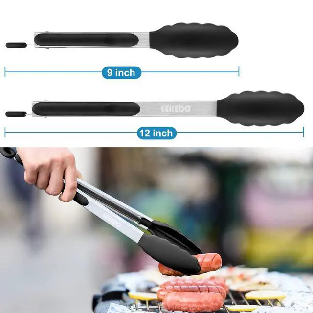 Alt view image 6 of 7 - Tongs for Cooking, Stainless Steel Kitchen Tongs with Silicone Tips