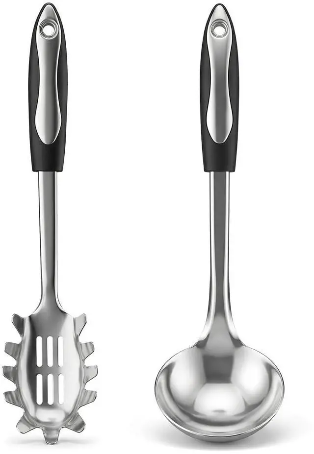 Main image of 2 PCS Stainless Steel Soup Ladle and Spaghetti Spoon