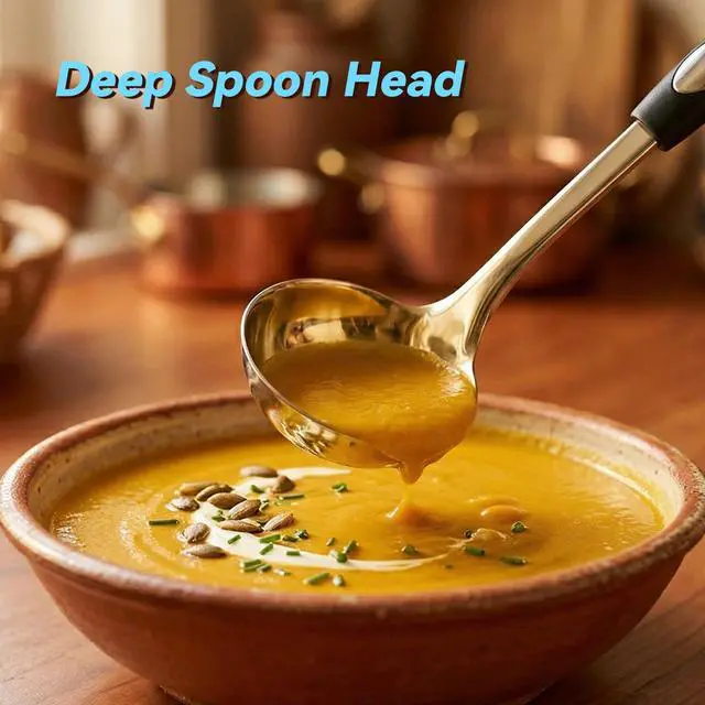 Alt view image 4 of 7 - 2 PCS Stainless Steel Soup Ladle and Spaghetti Spoon