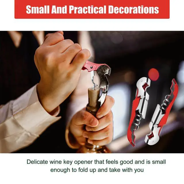 Alt view image 6 of 7 - 6 Pieces wine key wine opener Professional Waiter Corkscrews Stainless bottle opener Fold Serrated Foil Cutter Key for Family, Company Party,Bars,Restaurants(red)