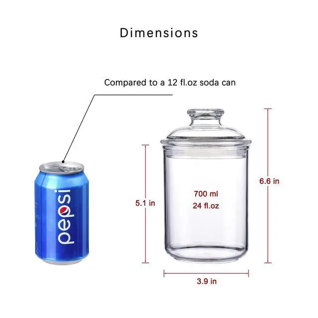 Alt view image 2 of 6 - 24oz Acrylic Storage Jar, Airtight Lid with Silicone Sealing Ring, Ideal Canister Container for Sugar, Tea, Spices, Herbs, Shells, Bath Salt, Christmas Decorative Apothecary Jars