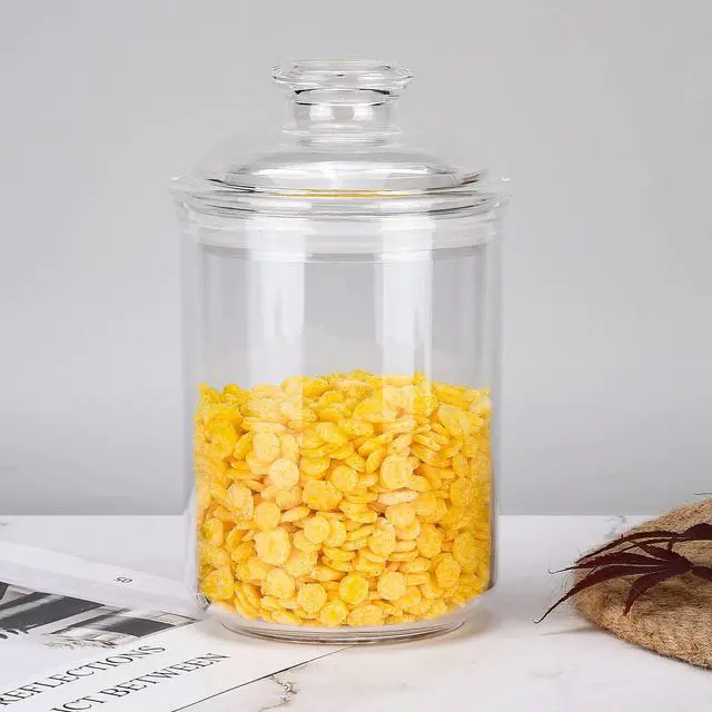 Alt view image 3 of 6 - 24oz Acrylic Storage Jar, Airtight Lid with Silicone Sealing Ring, Ideal Canister Container for Sugar, Tea, Spices, Herbs, Shells, Bath Salt, Christmas Decorative Apothecary Jars