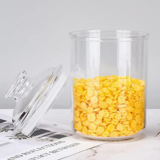 Alt view image 4 of 6 - 24oz Acrylic Storage Jar, Airtight Lid with Silicone Sealing Ring, Ideal Canister Container for Sugar, Tea, Spices, Herbs, Shells, Bath Salt, Christmas Decorative Apothecary Jars