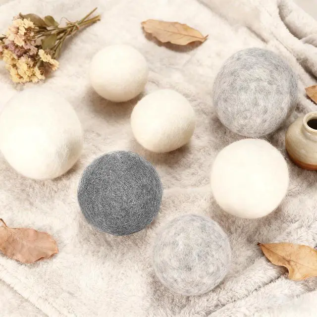 Alt view image 7 of 7 - 6 Pack Wool Dryer Balls, White, 2.75 in/7 cm