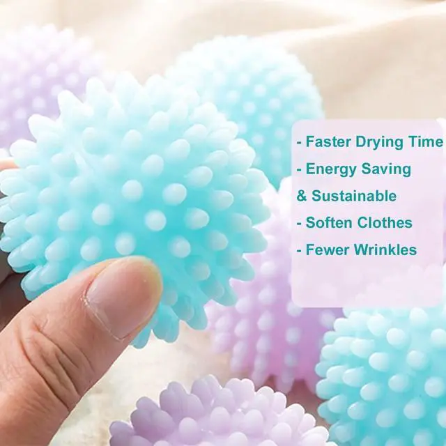 Alt view image 3 of 7 - 4-Pack Reusable Laundry Dryer Balls - Eco Friendly Fabric Softener Alternatives Soften and Fluff Laundry Wrinkle Release(Set of 4 Colorful Color)