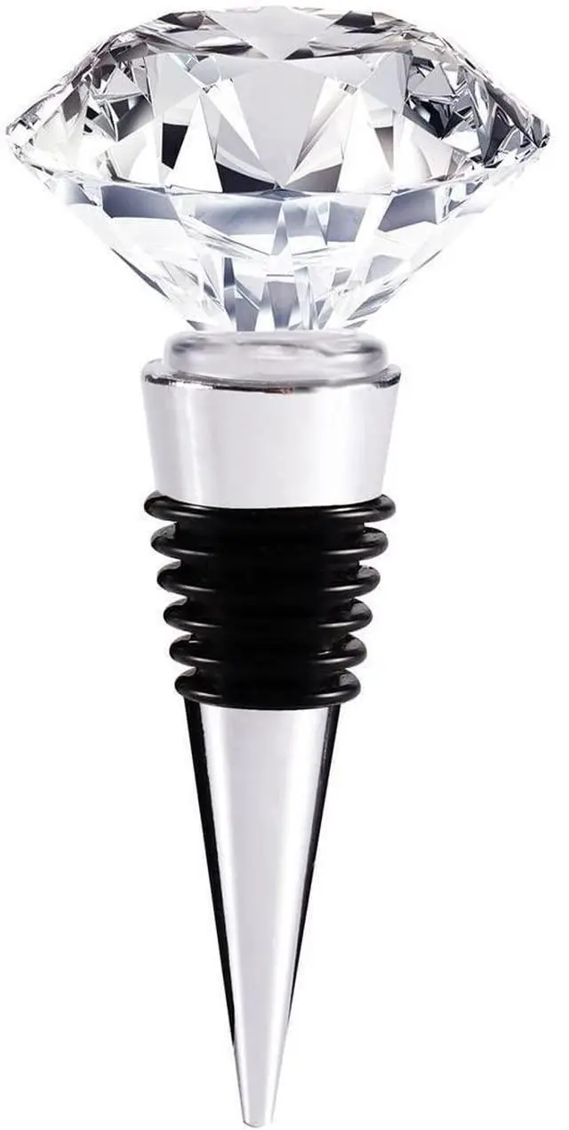Main image of Decorative Crystal Wine and Beverage Bottle Stopper for Wine,Made of Zinc Alloy and Glass,Reusable Plug with Gift Box (1pcs Crystal)