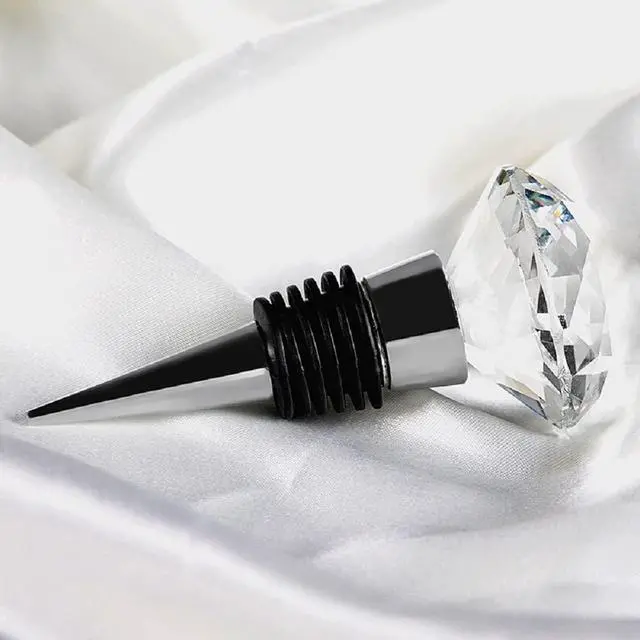 Alt view image 2 of 6 - Decorative Crystal Wine and Beverage Bottle Stopper for Wine,Made of Zinc Alloy and Glass,Reusable Plug with Gift Box (1pcs Crystal)