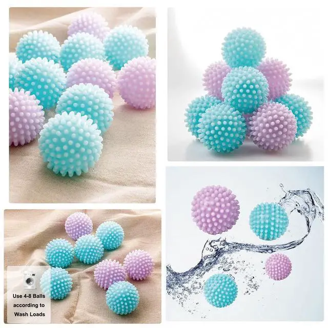 Alt view image 6 of 7 - 4-Pack Reusable Laundry Dryer Balls - Eco Friendly Fabric Softener Alternatives Soften and Fluff Laundry Wrinkle Release(Set of 4 Colorful Color)