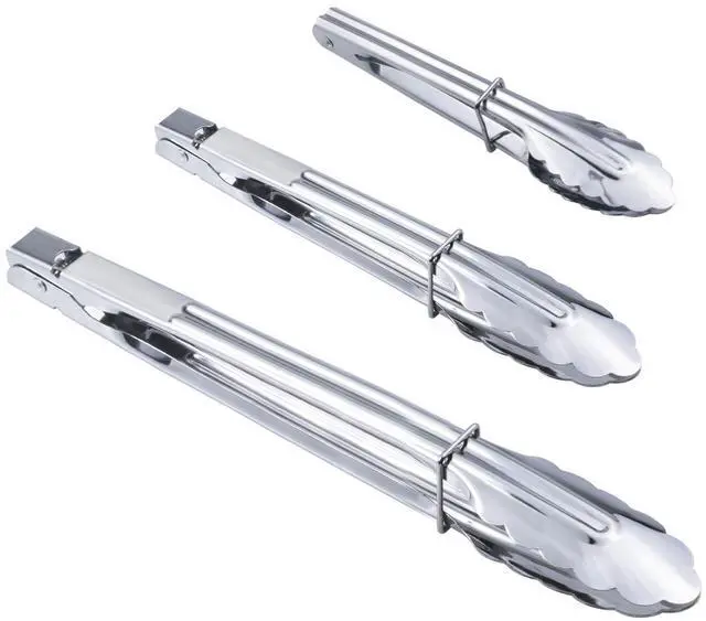 Main image of 3PCS Stainless Steel Kitchen Tongs 7/9/12 Inch Cooking Tongs Set