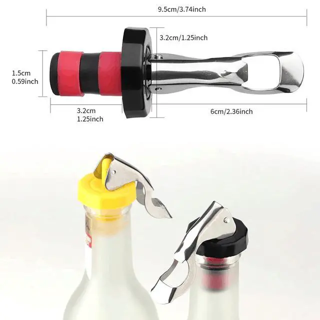 Alt view image 2 of 6 - 6pcs Reusable Wine Stoppers, Silicone Vacuum Bottle Stopper,Expanding Manual Beverage Bottle Stopper,Wine Bottle Airtight Seal Cork