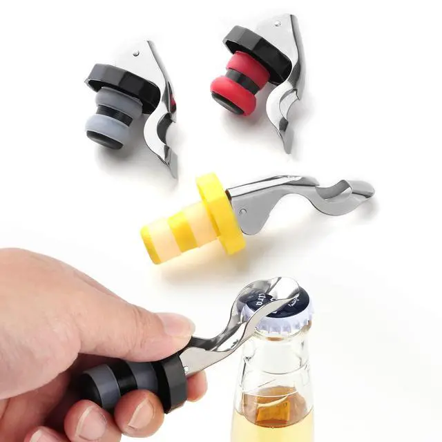 Alt view image 3 of 6 - 6pcs Reusable Wine Stoppers, Silicone Vacuum Bottle Stopper,Expanding Manual Beverage Bottle Stopper,Wine Bottle Airtight Seal Cork