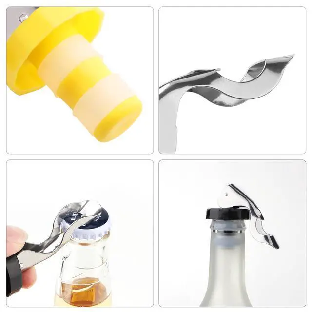 Alt view image 4 of 6 - 6pcs Reusable Wine Stoppers, Silicone Vacuum Bottle Stopper,Expanding Manual Beverage Bottle Stopper,Wine Bottle Airtight Seal Cork