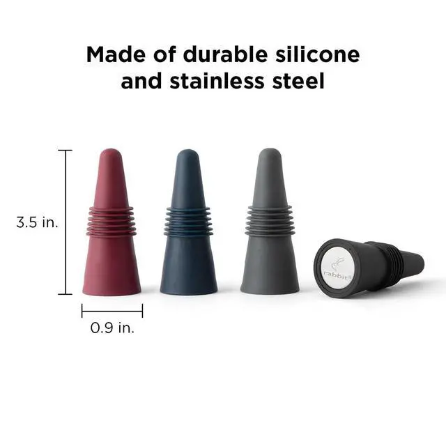 Alt view image 2 of 7 - W6121 Bottle Stoppers Set of 4, Multicolor Wine Bottle Caps to Preserve Freshness, Stylish and Durable, Perfect for Parties and Gifts