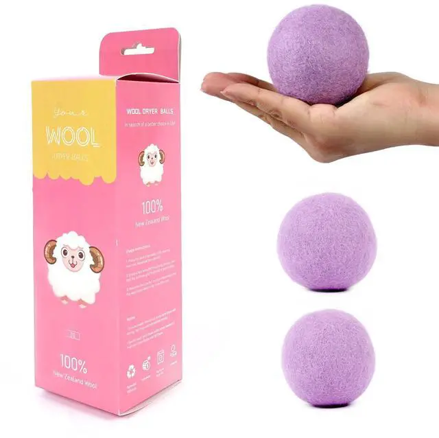 Main image of Wool Dryer Balls, XL 3-Pack, Purple Reusable Fabric Softener